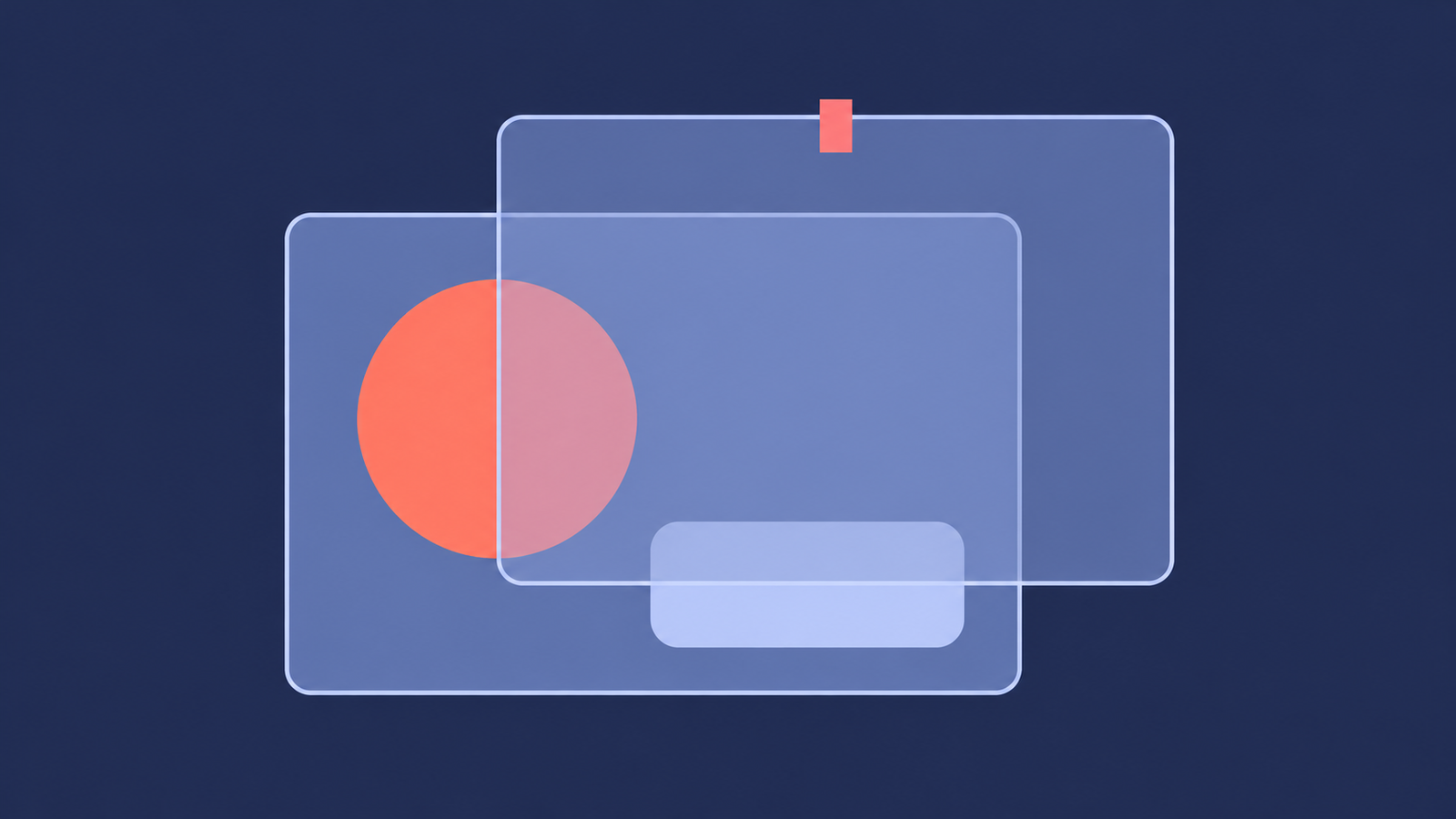 Illustration: a translucent window over another window, with the content underneath still visible.